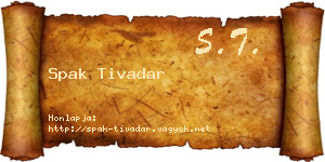 Spak Tivadar névjegykártya